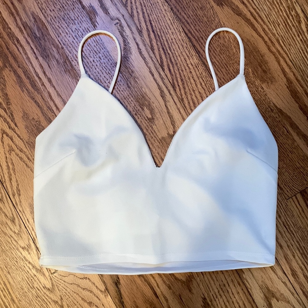 White Cropped Tank